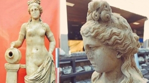 Bartın'da Gymnasium kazılarında 18 Asırlık Nymphe heykeli bulundu